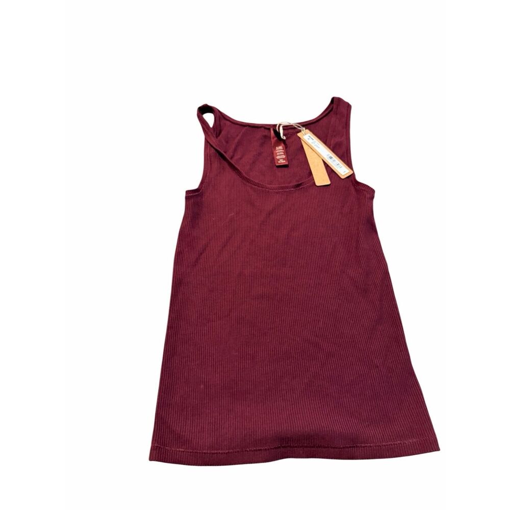 Brand New Skims Women's Size XS Bordeaux Red Soft Lounge Tank Top Shirt